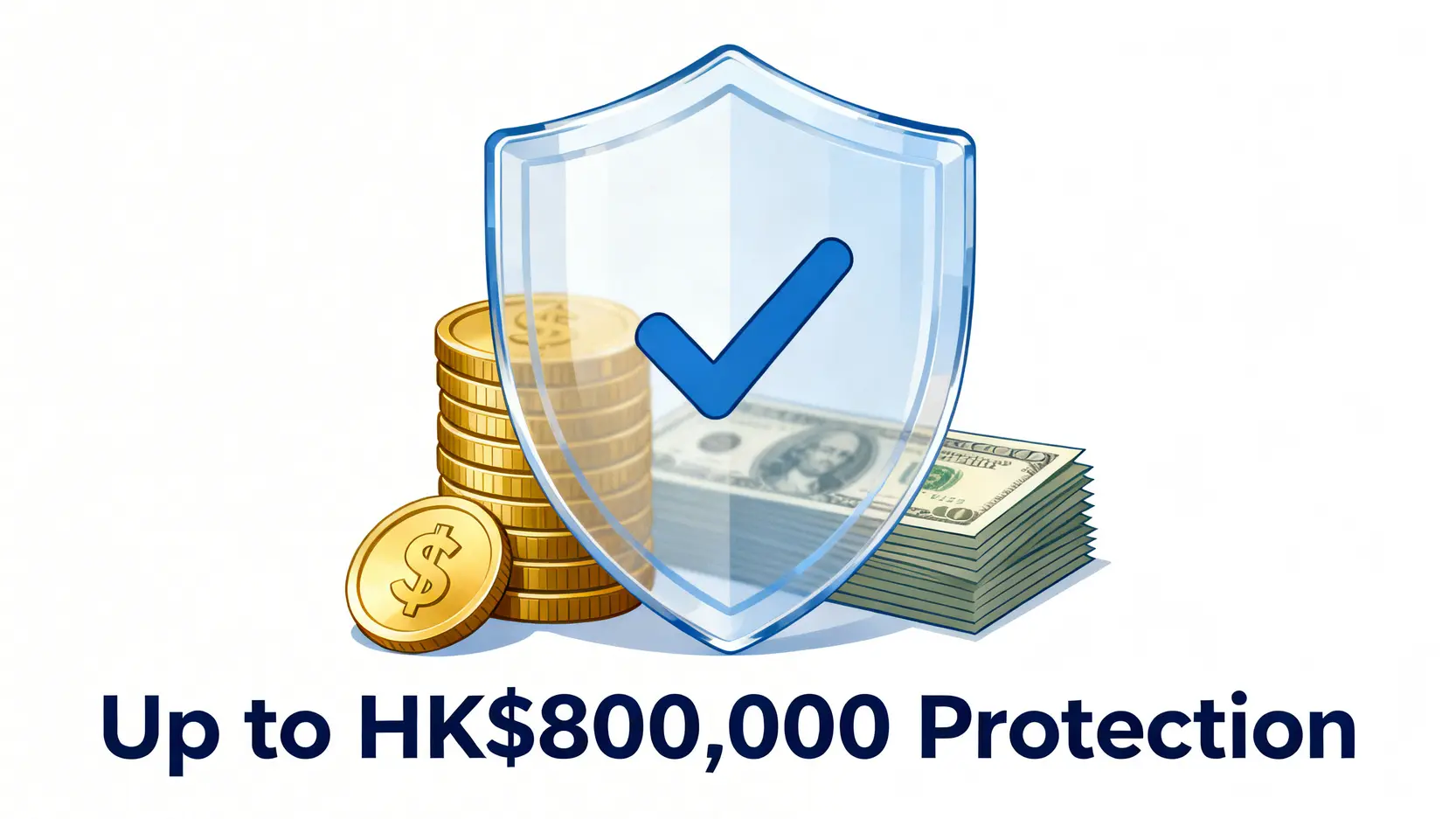 livi bank定存優惠2026:一篇搞懂利率、開戶教學與真實評價(附迎新邀請碼) 3 livi bank定存優惠,livi bank利率,livi bank評價,livi bank開戶教學,livi bank迎新優惠,虛擬銀行比較 香港存款保障計劃示意圖,一個盾牌保護著存款,最高保障額為80萬港元。