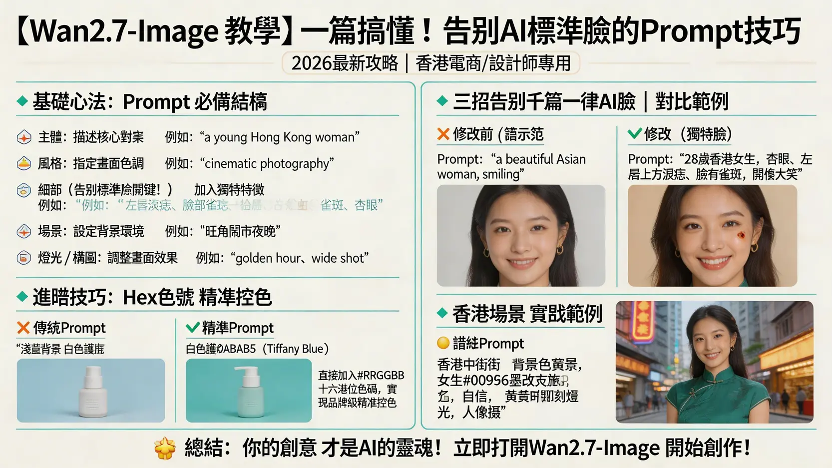 【Wan2.7-Image教學】一篇搞懂!從入門到精通,告別AI標準臉的prompt技巧 1 Wan2.7-Image教學,Wan2.7-Image點用,AI繪圖prompt技巧 【Wan2.7-Image教學】一篇搞懂!從入門到精通,告別AI標準臉的prompt技巧