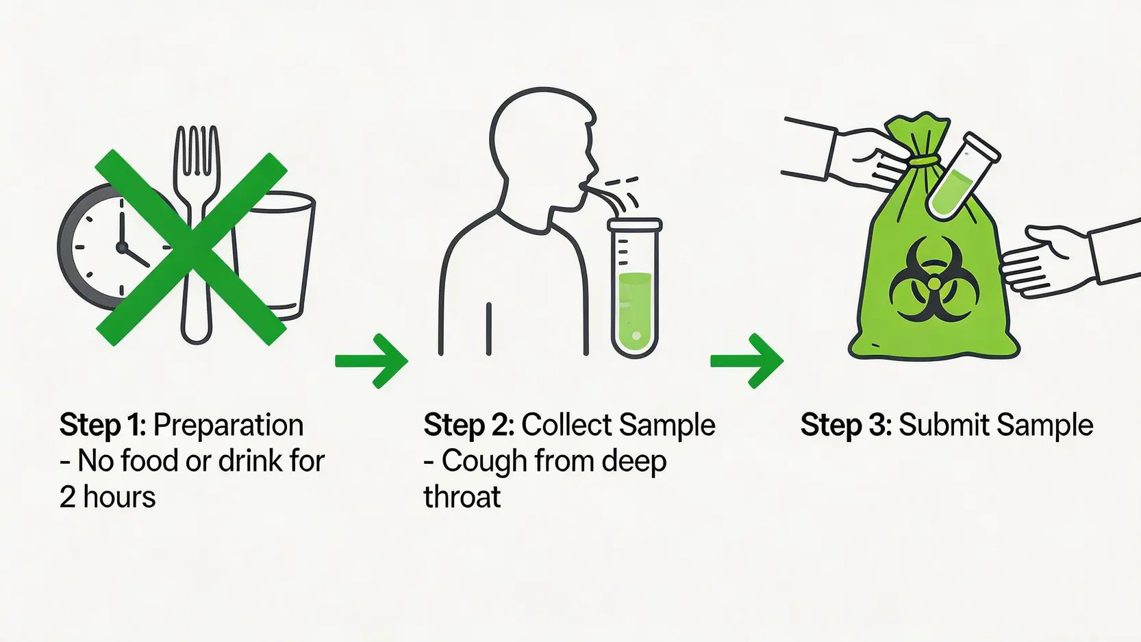 【2026最新】深喉唾液測試全攻略:流程、準確度及社區檢測中心懶人包 3 深喉唾液測試,深喉唾液測試流程,社區檢測中心深喉測試,深喉測試準確度 深喉唾液測試的正確流程圖,包含準備、採集樣本和提交樣本三個步驟。