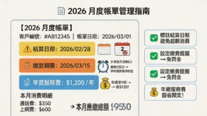 【信用卡月結單教學】2026年一篇搞懂截數日、繳款日、年費!避免罰款必讀指南