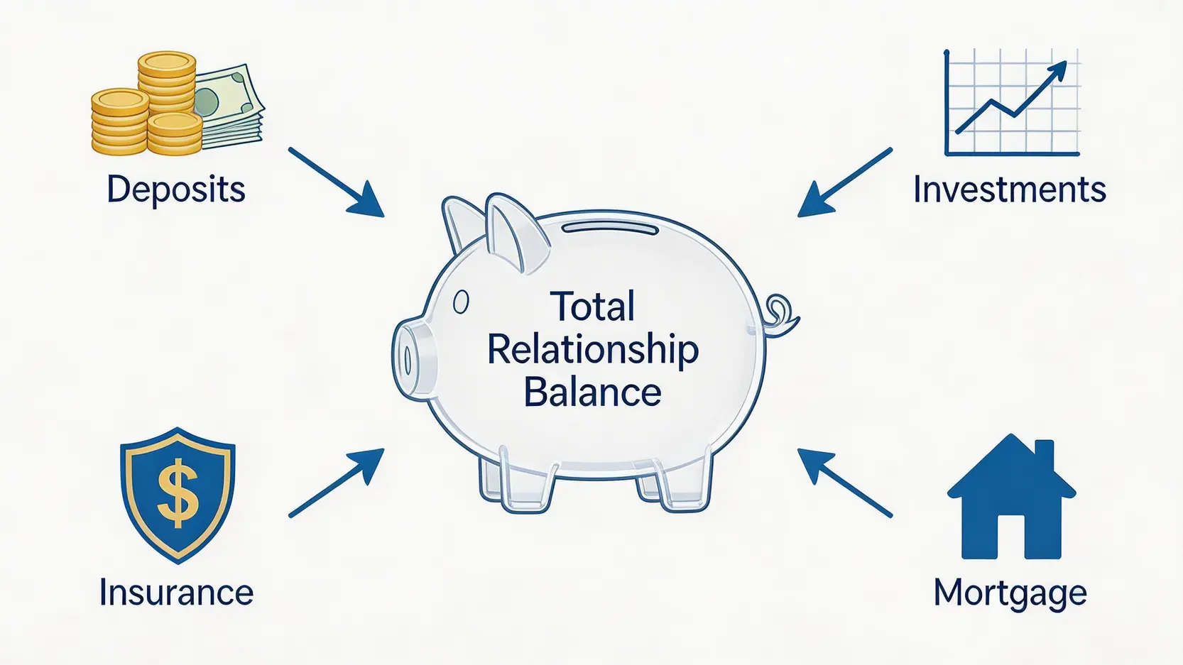 【中銀理財要求2026】一篇搞懂最低存款、戶口分別及獨家優惠 2 中銀理財要求,中銀理財戶口最低存款,中銀理財智盈理財分別 一張圖解釋中銀綜合理財總值的計算方式,包含存款、投資、保險和按揭四個主要部分。