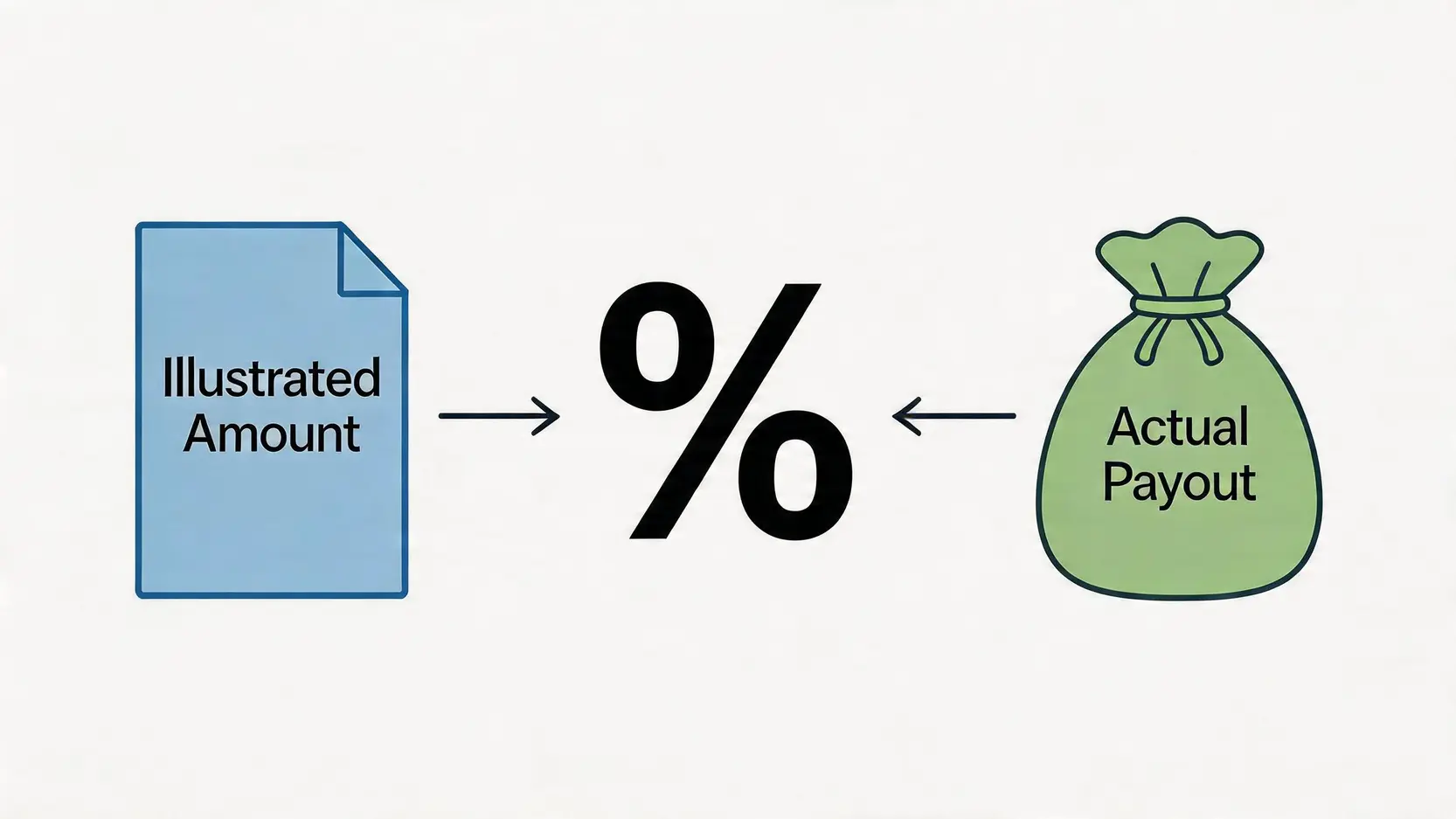保險紅利實現率全攻略:看懂分紅保單預期收益與保監局數據 2 保險紅利實現率,分紅保單預期收益,保監局實現率,儲蓄保險回報 保險紅利實現率計算概念圖,比較銷售時的預期金額與實際派發金額。